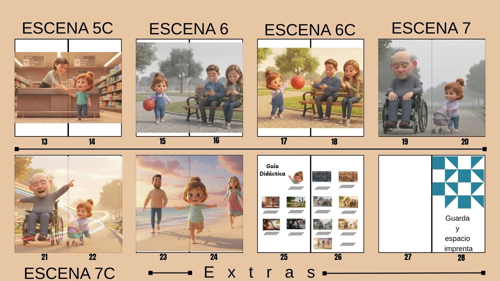 Book sequence plan showing pages 15 to 28