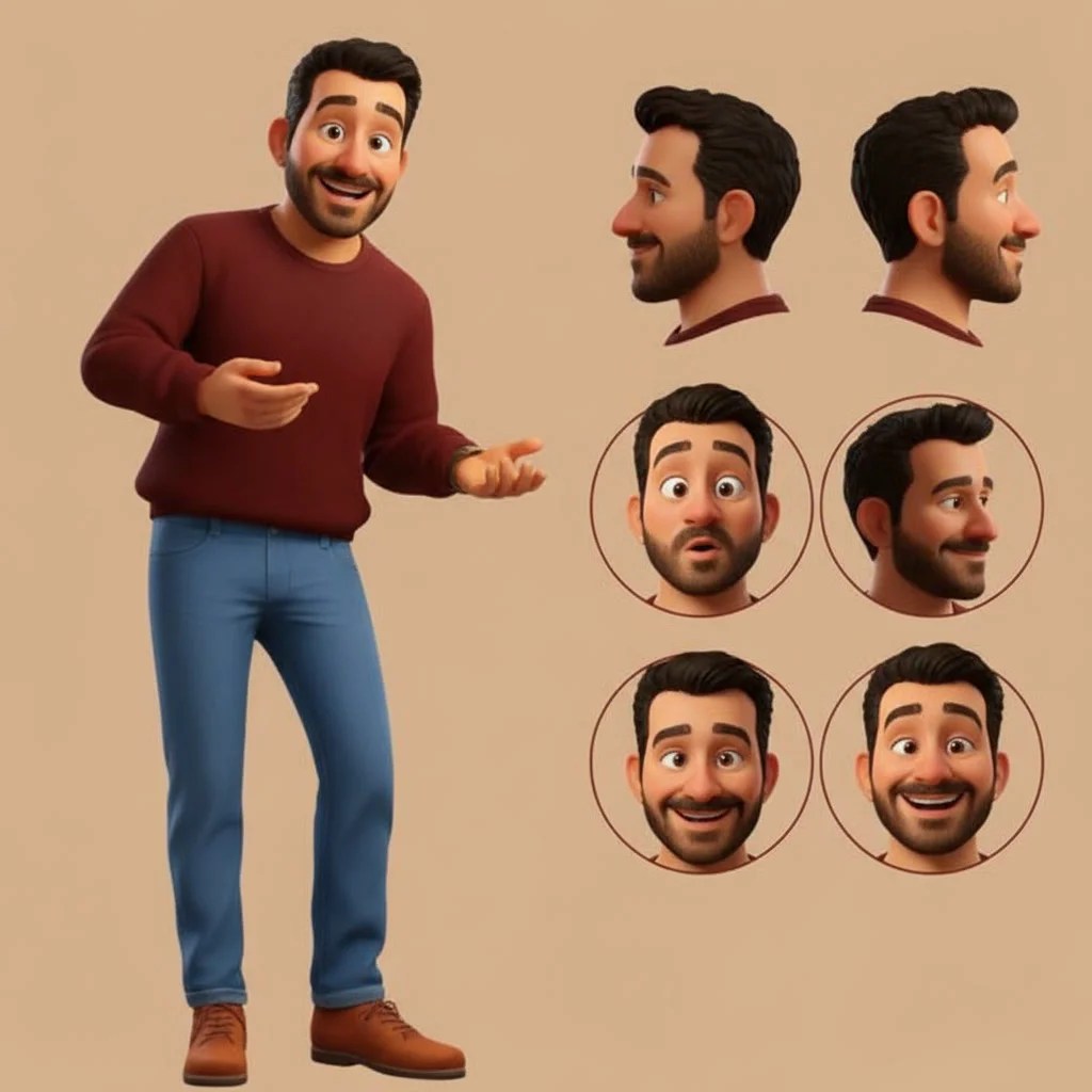 Approved character reference sheet for Arti’s father